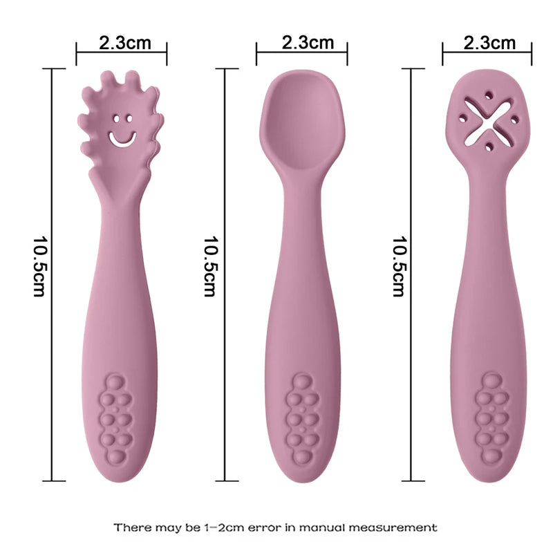 Set 3pcs Baby Silicone Spoon